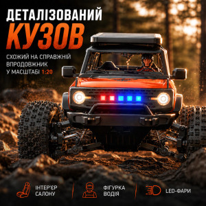 Машинка на радиоуправлении ZLL SG201 PRO 1:20 Orange – RC внедорожник 4WD, металлическая трансмиссия, магнитный кузов, до 40 км/ч, до 40 минут, до 70 м. Photo 3